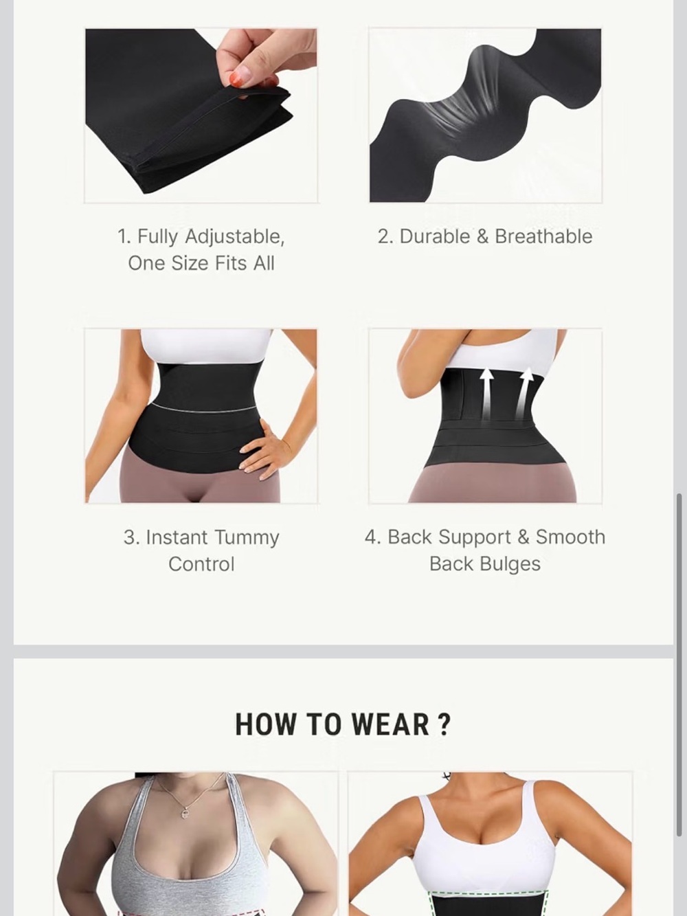 Black Waist Trainer Tummy Control Belt - Women Intimates